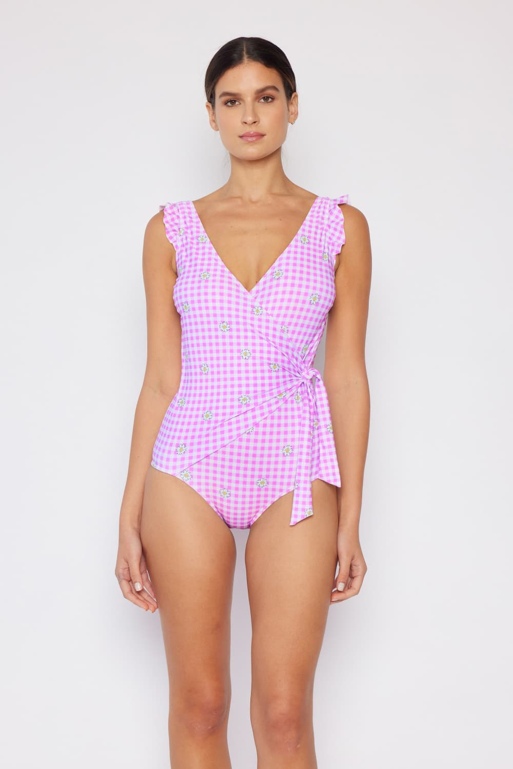 Full Size Float On Ruffle Faux Wrap One-Piece in Carnation Pink - Women’s Clothing & Accessories - Swimwear - 10 - 2024