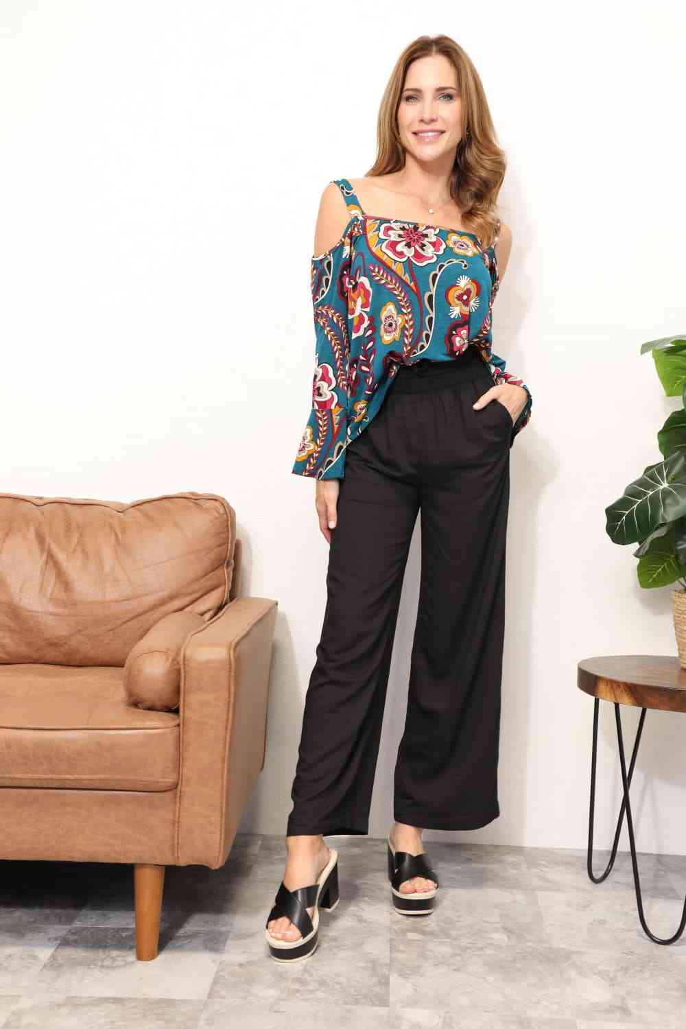 Full Size Floral Cold Shoulder Blouse - Women’s Clothing & Accessories - Shirts & Tops - 9 - 2024