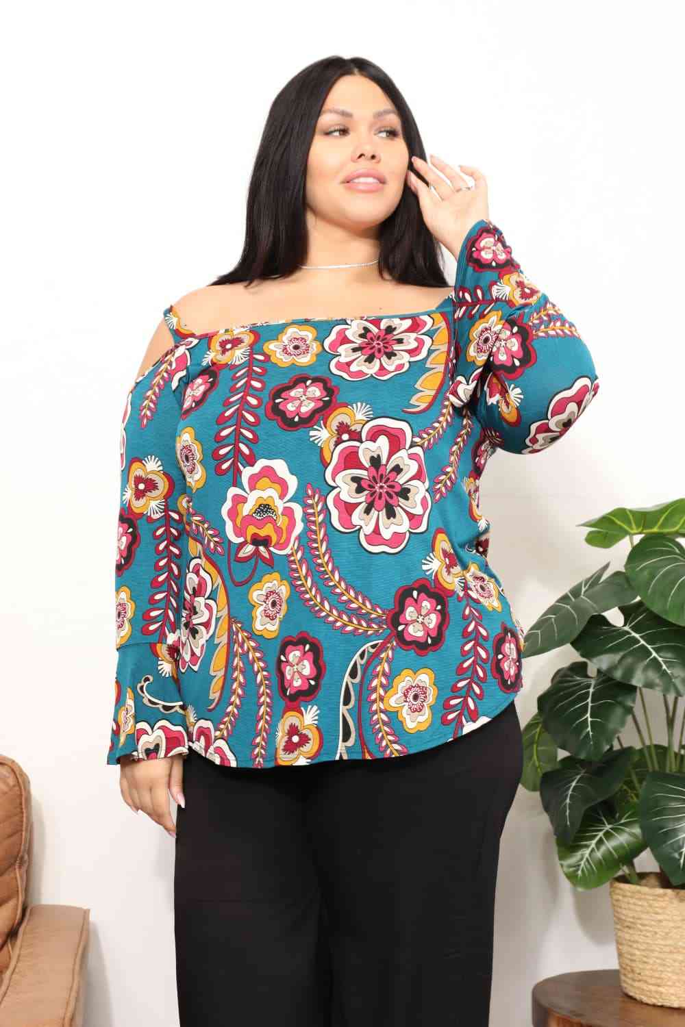 Full Size Floral Cold Shoulder Blouse - Floral / S - Women’s Clothing & Accessories - Shirts & Tops - 1 - 2024