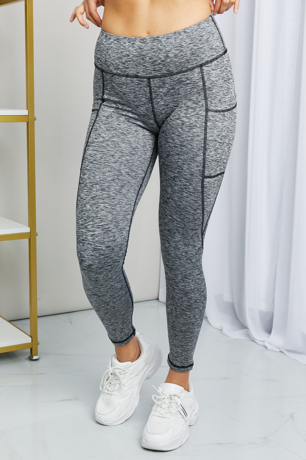 Full Size Heathered Wide Waistband Yoga Leggings - Gray / S - Women’s Clothing & Accessories - Pants - 1 - 2024