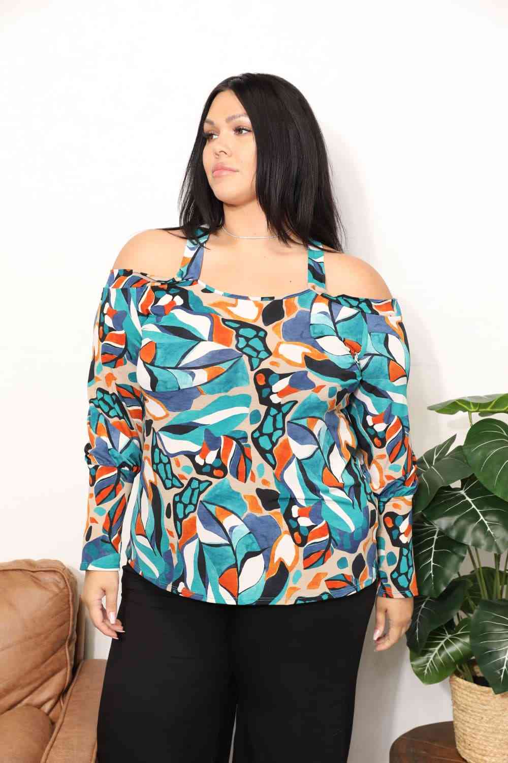 Full Size High Neck Off Shoulder Criss Cross Top - Women’s Clothing & Accessories - Shirts & Tops - 6 - 2024