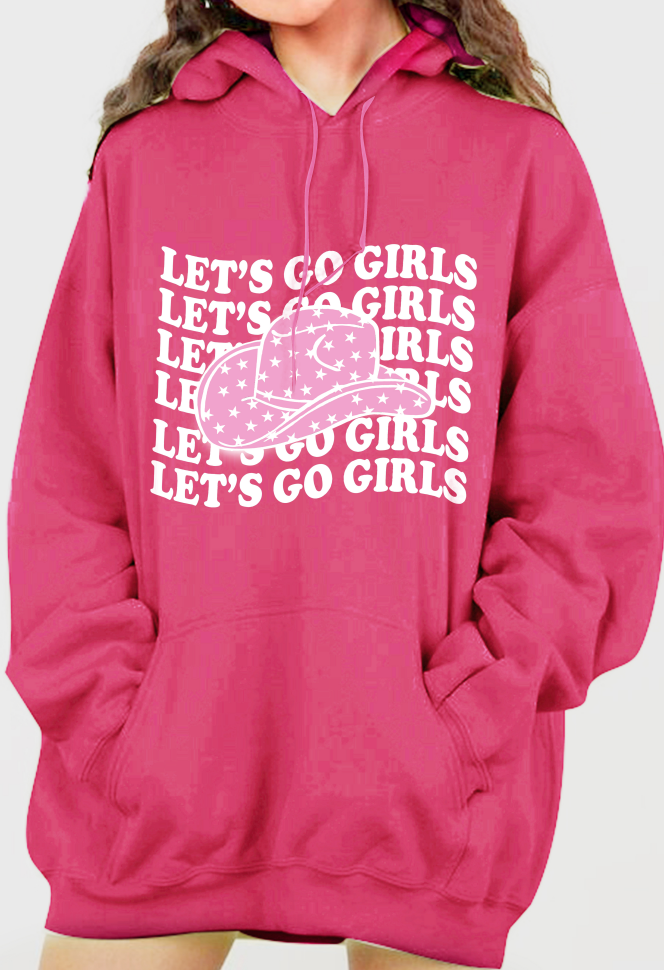 Full Size LET’S GO GIRLS Graphic Dropped Shoulder Hoodie - Women’s Clothing & Accessories - Shirts & Tops - 7 - 2024