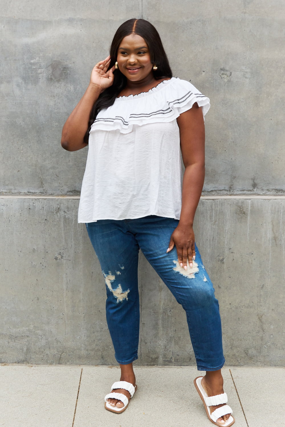 Full Size Off The Shoulder Ruffle Blouse - Women’s Clothing & Accessories - Shirts & Tops - 4 - 2024