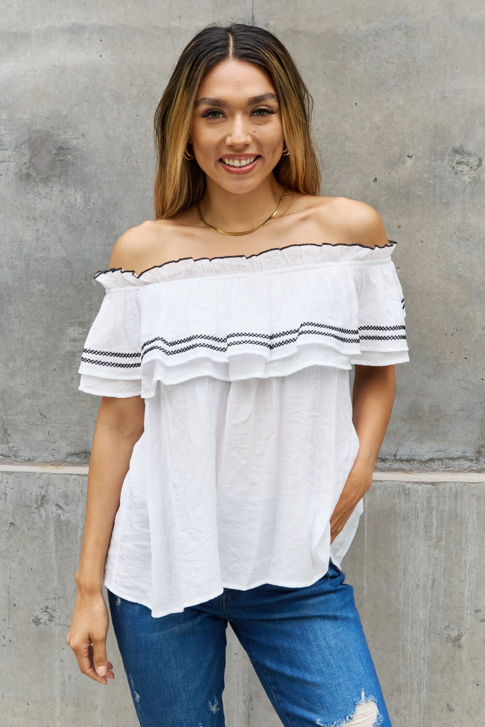 Full Size Off The Shoulder Ruffle Blouse - Women’s Clothing & Accessories - Shirts & Tops - 6 - 2024