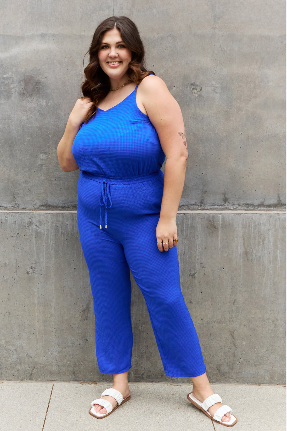 Full Size Textured Woven Jumpsuit in Royal Blue - Women’s Clothing & Accessories - Jumpsuits & Rompers - 7 - 2024