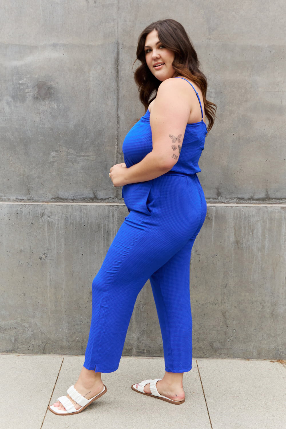 Full Size Textured Woven Jumpsuit in Royal Blue - Women’s Clothing & Accessories - Jumpsuits & Rompers - 8 - 2024