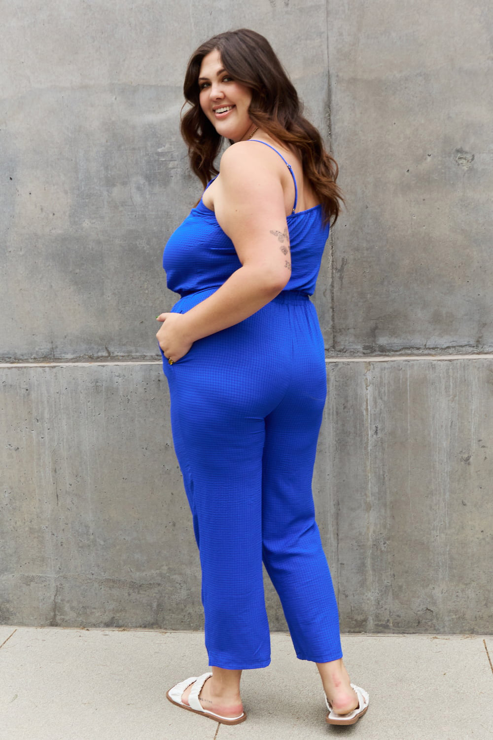 Full Size Textured Woven Jumpsuit in Royal Blue - Women’s Clothing & Accessories - Jumpsuits & Rompers - 9 - 2024