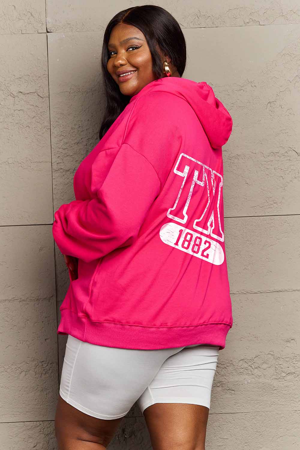 Full Size TX 1882 Graphic Hoodie - Women’s Clothing & Accessories - Shirts & Tops - 4 - 2024