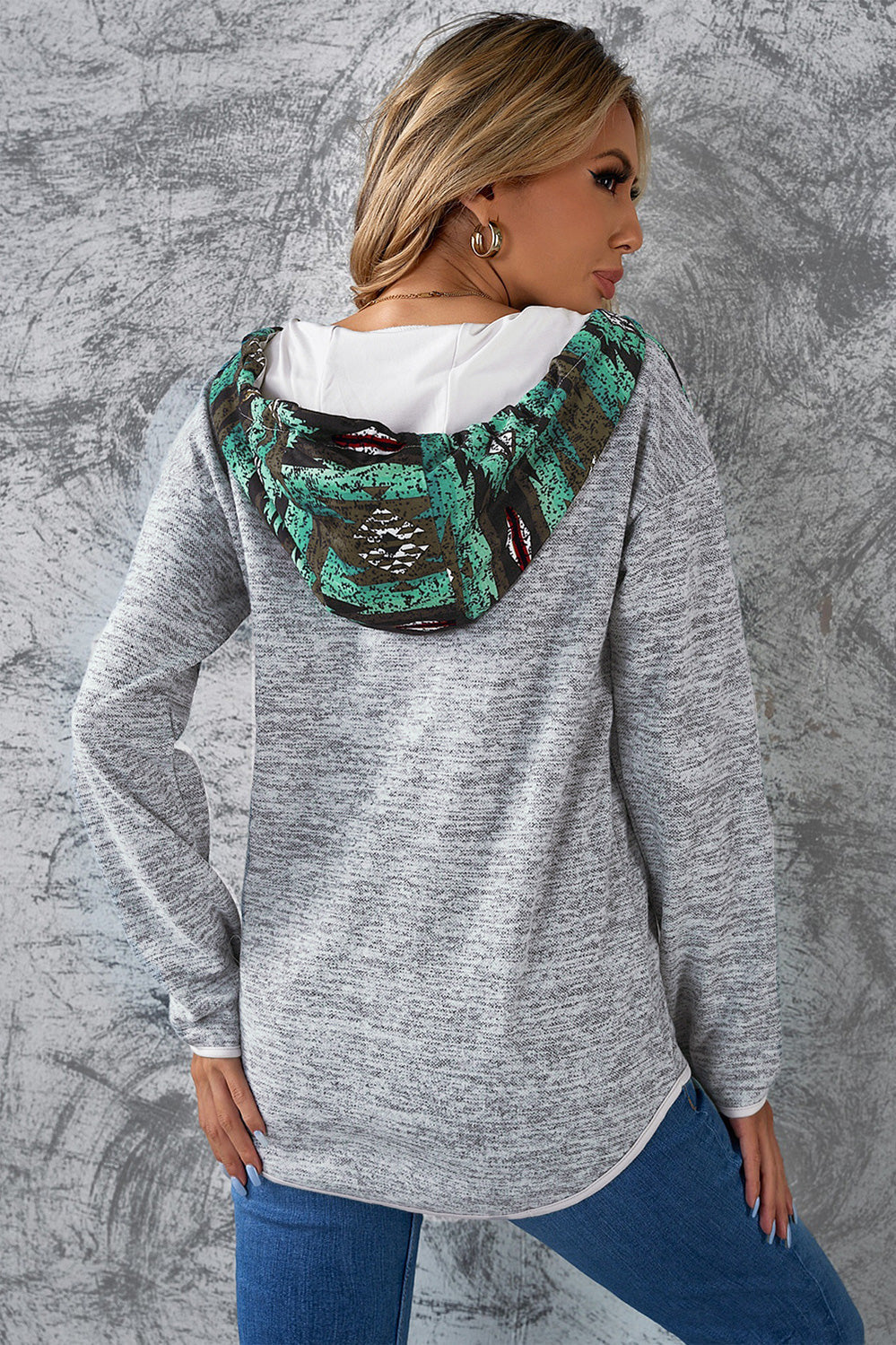 Ghost Print Dropped Shoulder Hoodie - Women’s Clothing & Accessories - Shirts & Tops - 6 - 2024