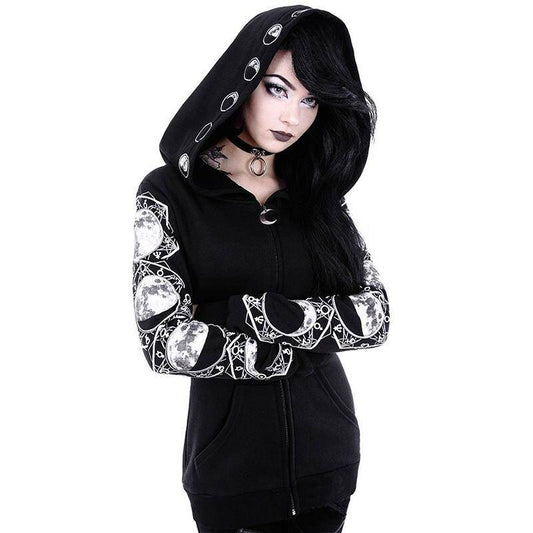 Goth Lunar Hoodie - Women’s Clothing & Accessories - Shirts & Tops - 1 - 2024
