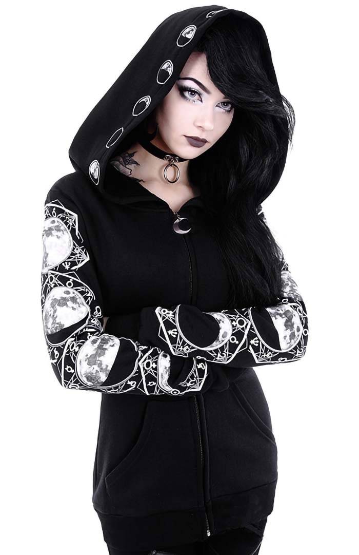 Goth Lunar Hoodie - Women’s Clothing & Accessories - Shirts & Tops - 7 - 2024