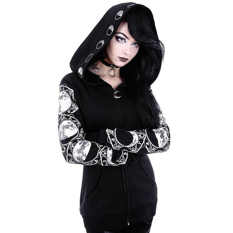 Goth Lunar Hoodie - Women’s Clothing & Accessories - Shirts & Tops - 2 - 2024
