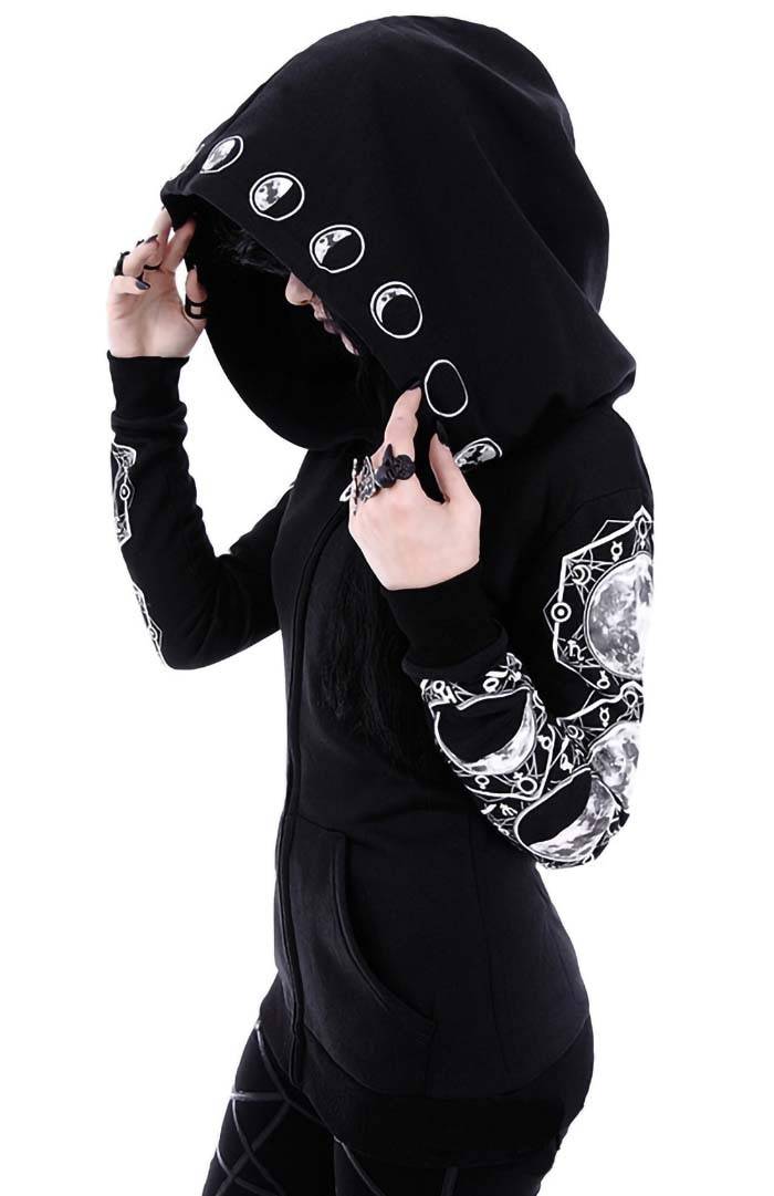 Goth Lunar Hoodie - Women’s Clothing & Accessories - Shirts & Tops - 4 - 2024