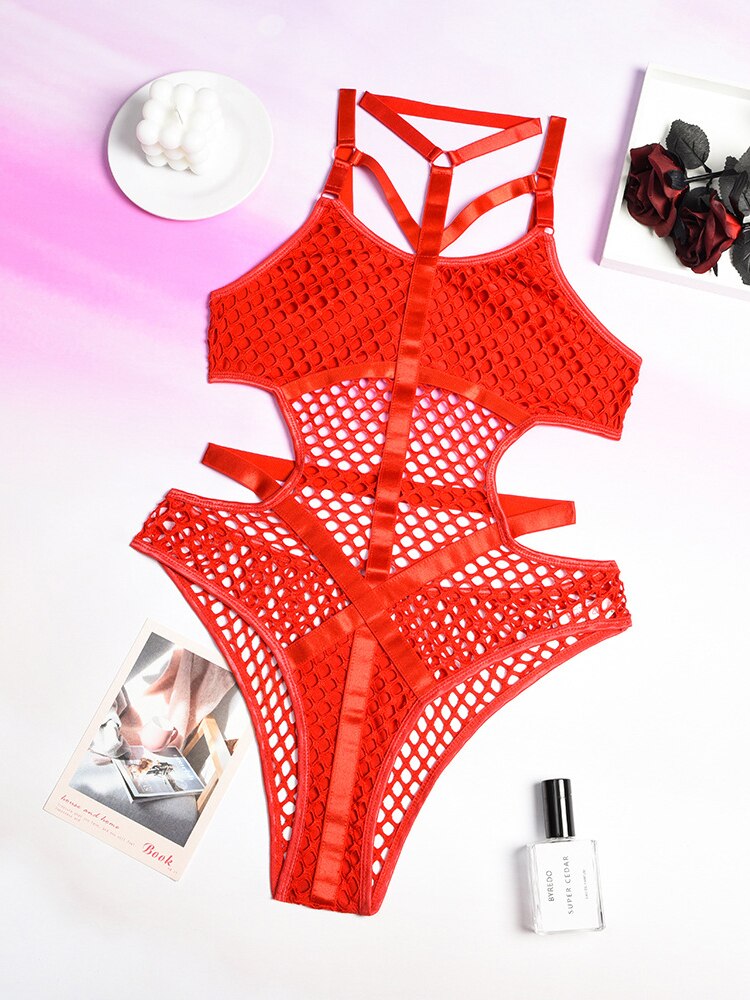 Gothic Fishnet Bodysuits - Red / XL - Women’s Clothing & Accessories - Clothing - 78 - 2024