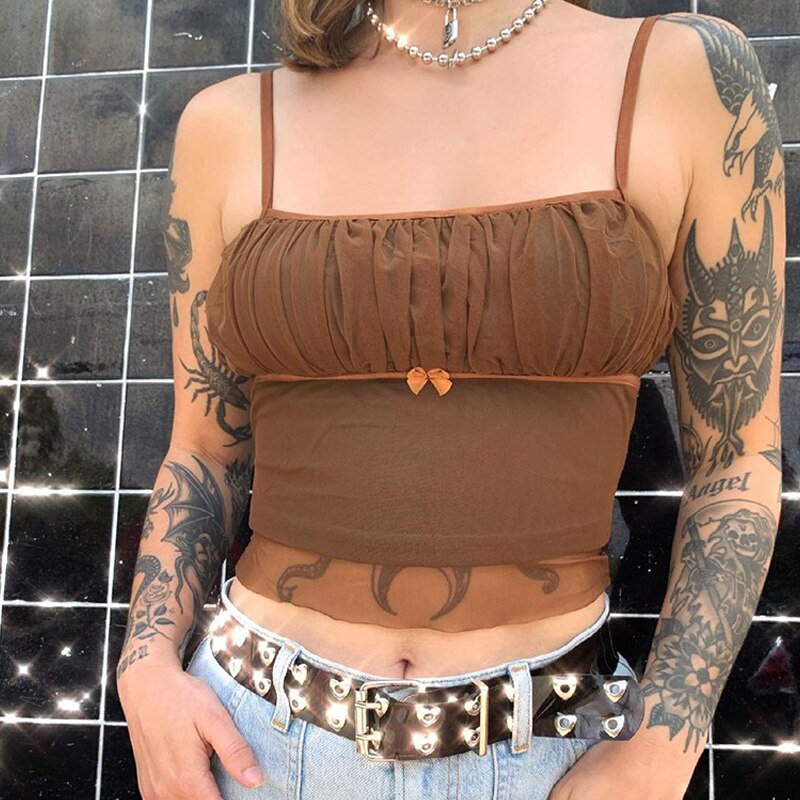 Gothic Mesh Camis - Brown / M - Women’s Clothing & Accessories - Clothing - 15 - 2024