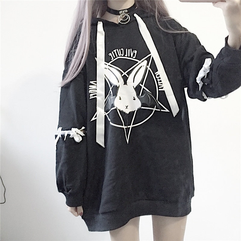 Harajuku Bunny Hoodie - Women’s Clothing & Accessories - Shirts & Tops - 1 - 2024