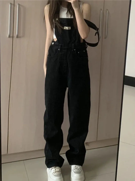 Harajuku-Inspired Denim Jumpsuit - Black / S - Women’s Clothing & Accessories - Jumpsuits & Rompers - 1 - 2024