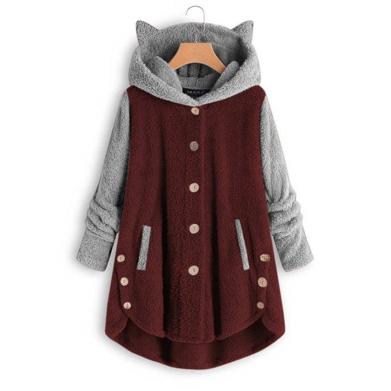 Harajuku Kitty Cat Fleece Hoodie - Women’s Clothing & Accessories - Shirts & Tops - 1 - 2024