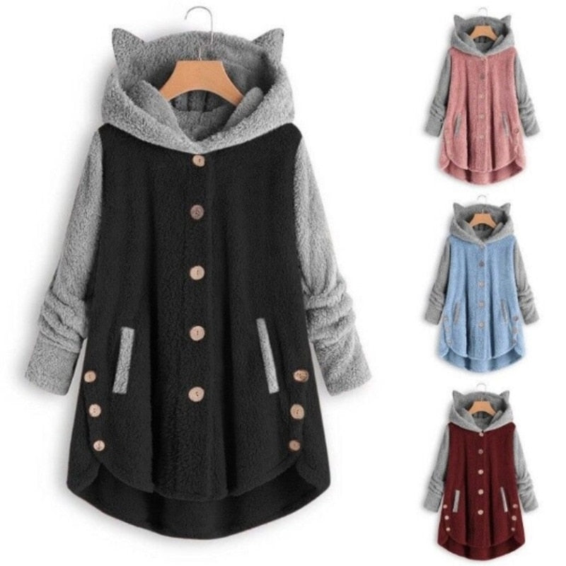Harajuku Kitty Cat Fleece Hoodie - Women’s Clothing & Accessories - Shirts & Tops - 2 - 2024