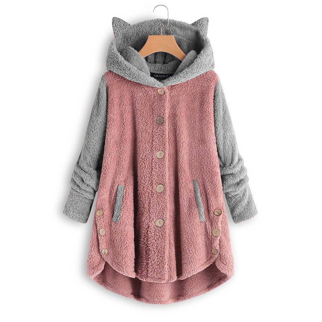 Harajuku Kitty Cat Fleece Hoodie - Pink / S - Women’s Clothing & Accessories - Shirts & Tops - 7 - 2024