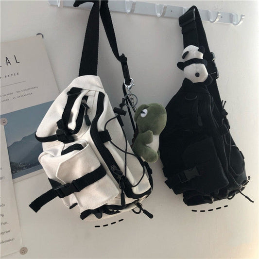 Harajuku Techwear Canvas Sling Bag - Women’s Clothing & Accessories - Apparel & Accessories - 1 - 2024