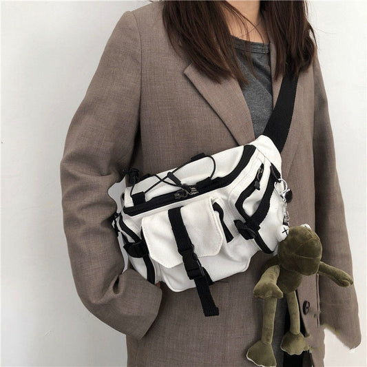 Harajuku Techwear Canvas Sling Bag - Women’s Clothing & Accessories - Apparel & Accessories - 2 - 2024