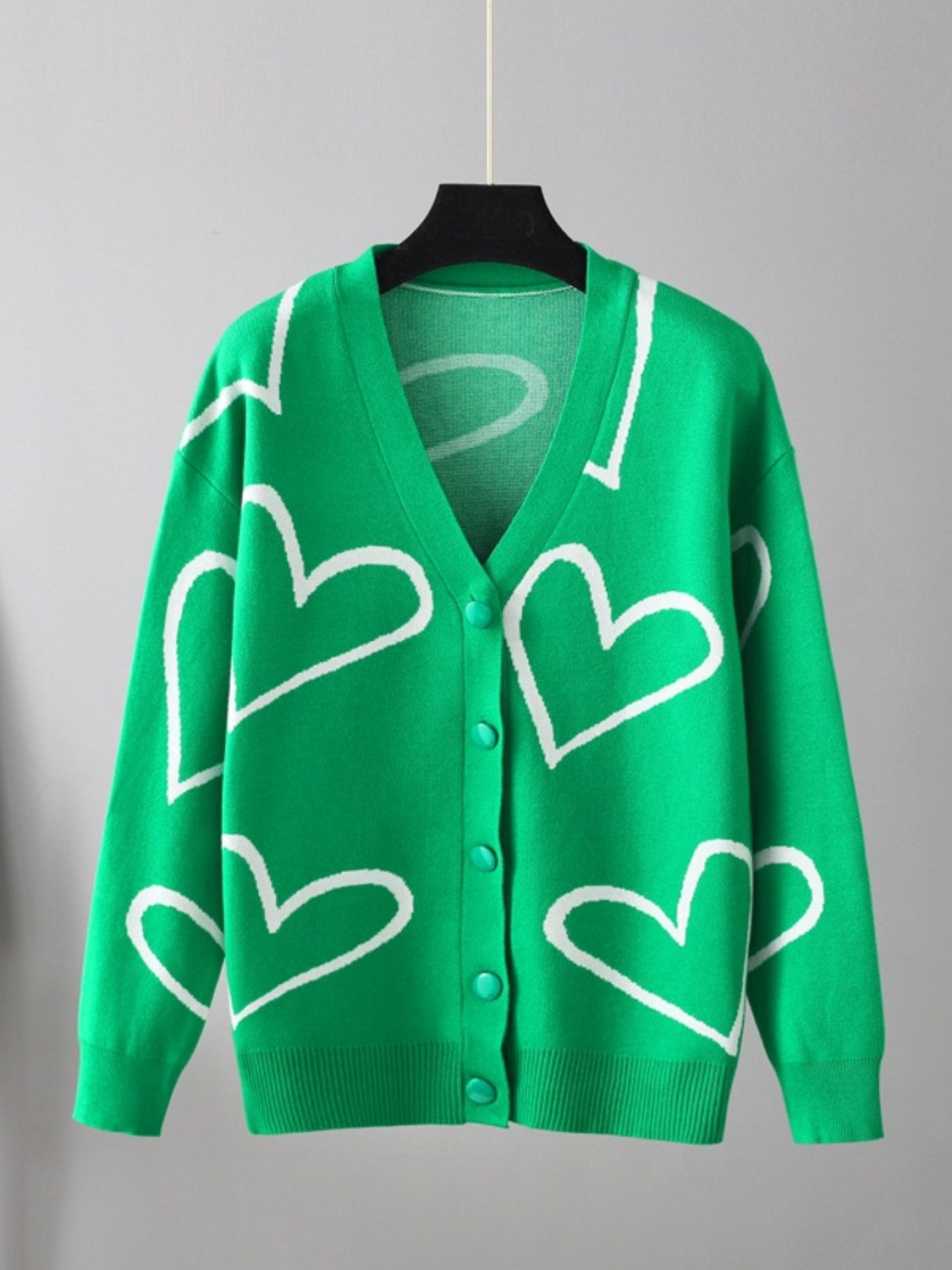 Heart Button Down Cardigan - Women’s Clothing & Accessories - Shirts & Tops - 12 - 2024