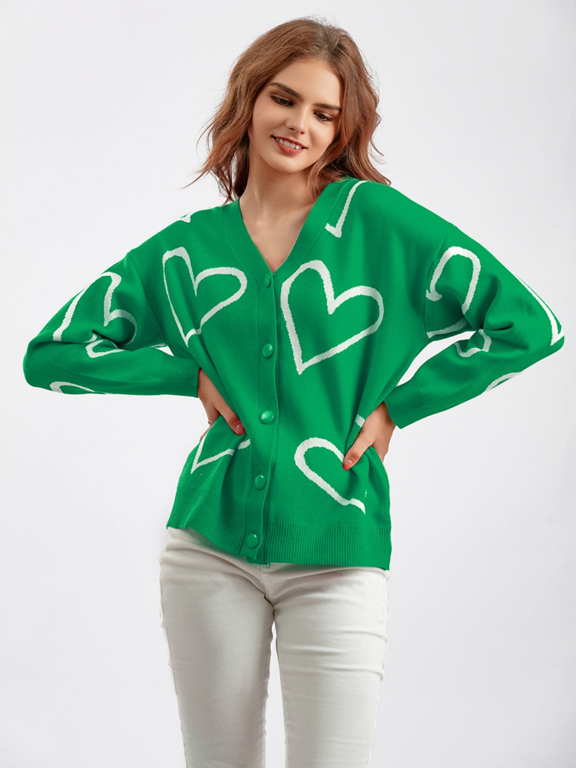 Heart Button Down Cardigan - Women’s Clothing & Accessories - Shirts & Tops - 11 - 2024