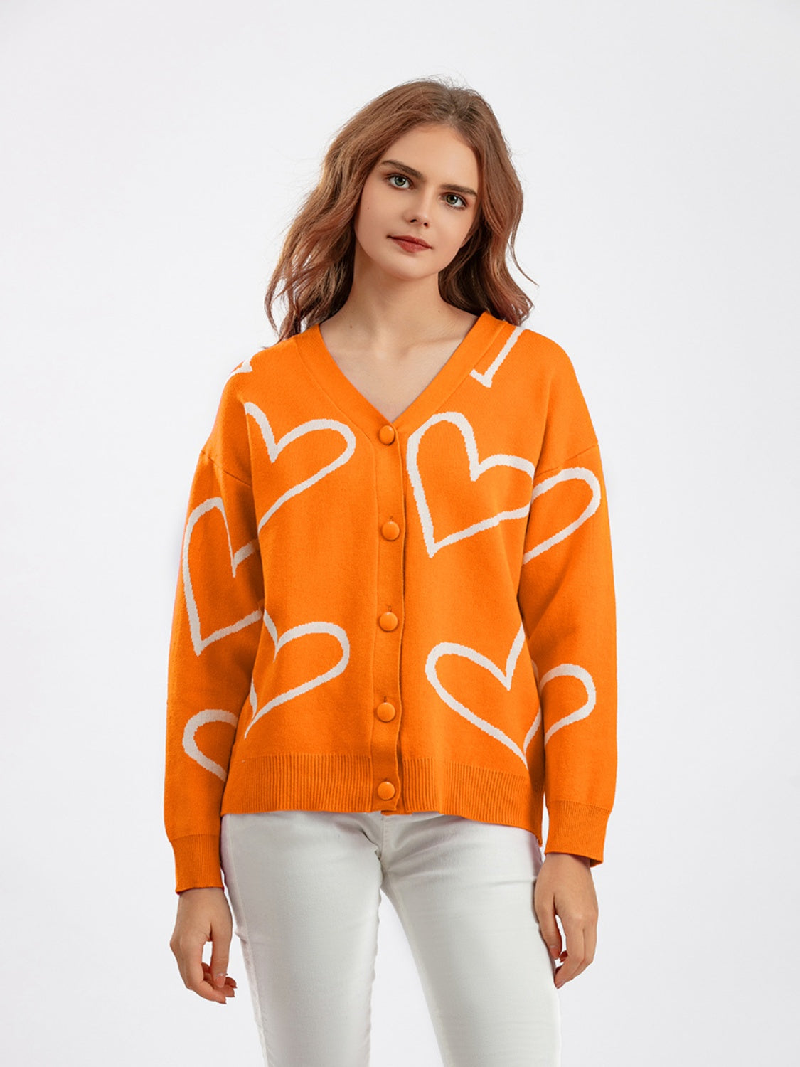Heart Button Down Cardigan - Women’s Clothing & Accessories - Shirts & Tops - 8 - 2024