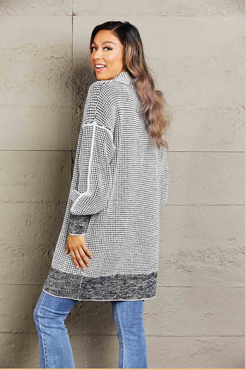 Heathered Open Front Longline Cardigan - Women’s Clothing & Accessories - Shirts & Tops - 4 - 2024