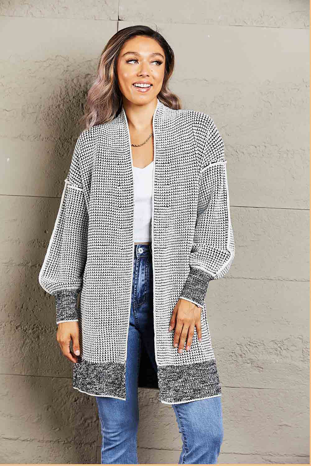 Heathered Open Front Longline Cardigan - Gray / S - Women’s Clothing & Accessories - Shirts & Tops - 1 - 2024