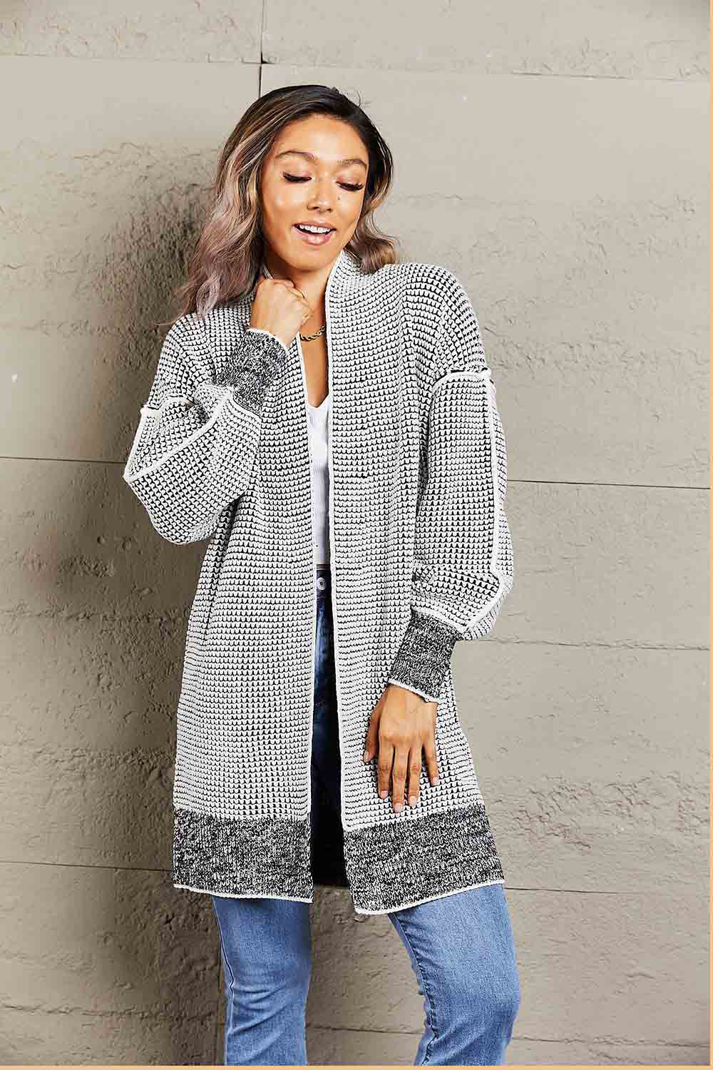 Heathered Open Front Longline Cardigan - Women’s Clothing & Accessories - Shirts & Tops - 2 - 2024
