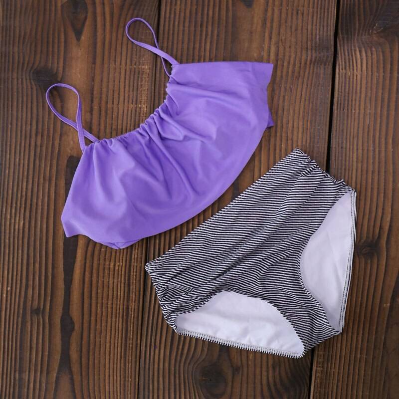 High Waist Halter Bikini Set - Purple / L - Women’s Clothing & Accessories - Skirts - 25 - 2024