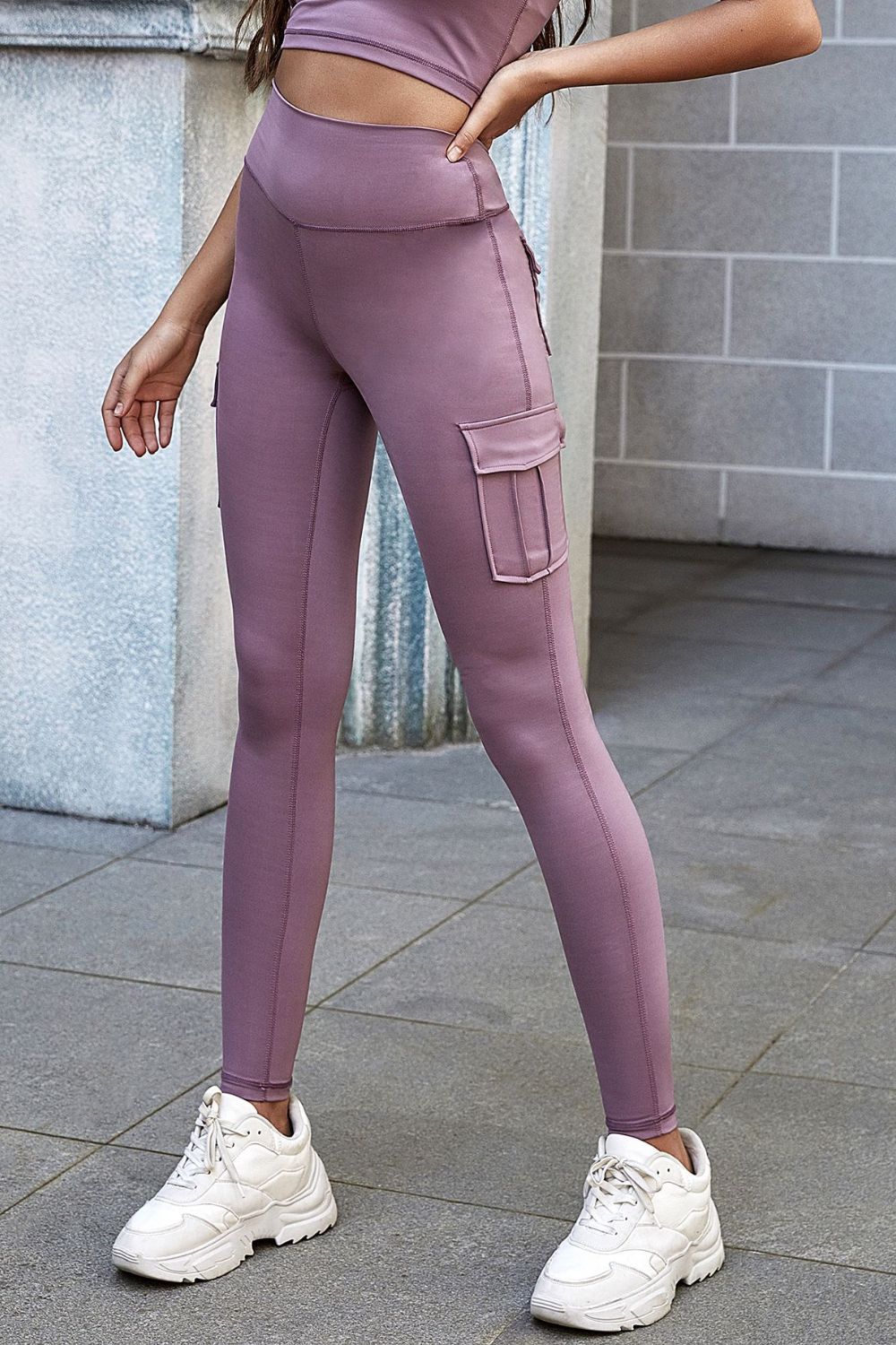 High Waist Leggings with Pockets - Purple / S - Women’s Clothing & Accessories - Pants - 5 - 2024