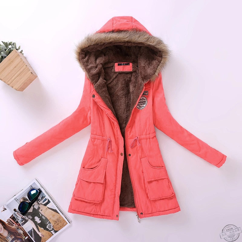 Women’s Hooded Thicken Winter Coat - Light Red / S - Women’s Clothing & Accessories - Coats & Jackets - 12 - 2024