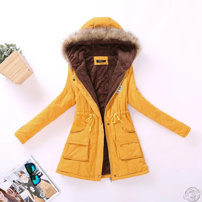 Women’s Hooded Thicken Winter Coat - Yellow / S - Women’s Clothing & Accessories - Coats & Jackets - 18 - 2024