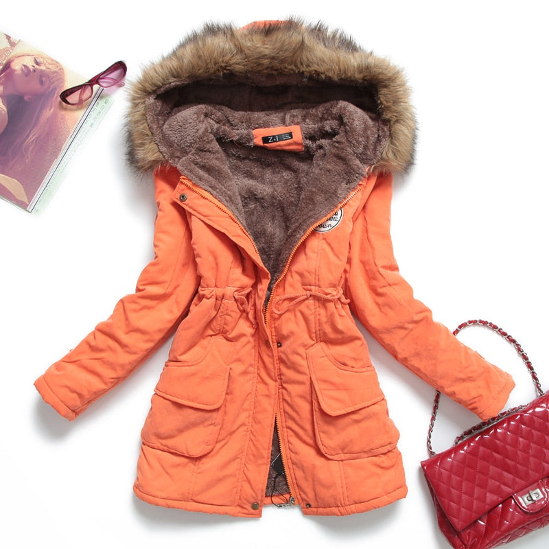 Women’s Hooded Thicken Winter Coat - Orange / S - Women’s Clothing & Accessories - Coats & Jackets - 14 - 2024