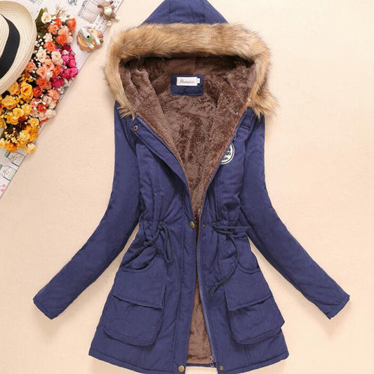 Women’s Hooded Thicken Winter Coat - Dark Blue / S - Women’s Clothing & Accessories - Coats & Jackets - 7 - 2024