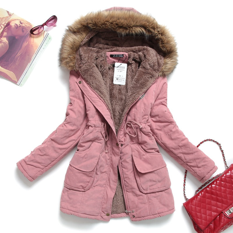 Women’s Hooded Thicken Winter Coat - Dark Pink / S - Women’s Clothing & Accessories - Coats & Jackets - 15 - 2024