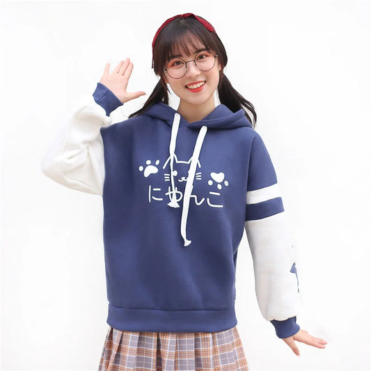 Japanese Cats Harajuku Hoodie – Special Edition - Women’s Clothing & Accessories - Shirts & Tops - 1 - 2024