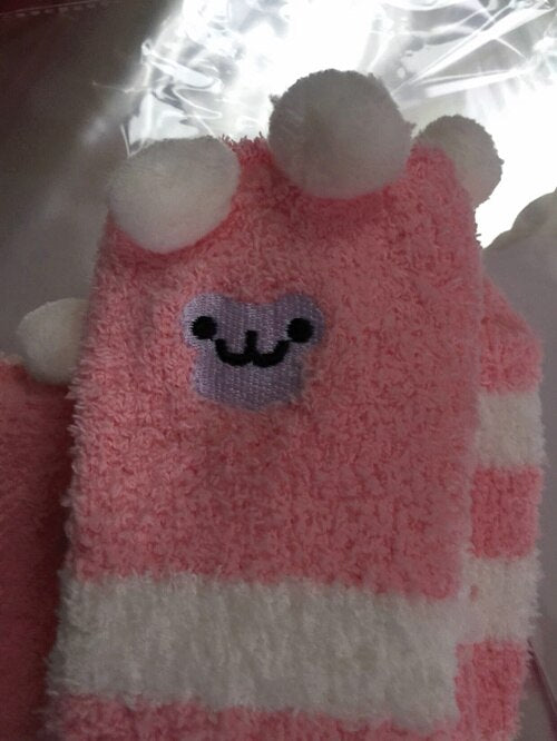 Japanese Mori Girl Animal Socks - pink monkey / One Size - Women’s Clothing & Accessories - Shirts & Tops - 62 - 2024