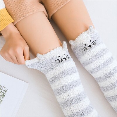 Japanese Mori Girl Animal Socks - grey cat / One Size - Women’s Clothing & Accessories - Shirts & Tops - 74 - 2024