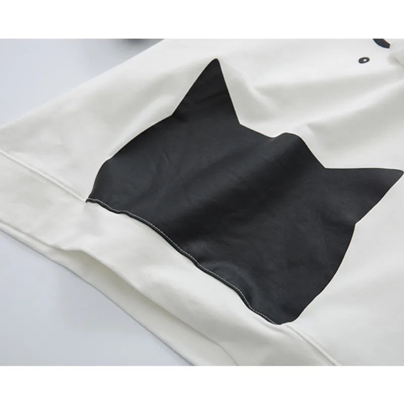 Japanese Neko Cat Short Sleeve Hoodie - Women’s Clothing & Accessories - Shirts & Tops - 6 - 2024