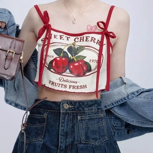 Japanese Sweet Cherry Crop Top - White / S - Women’s Clothing & Accessories - Shirts & Tops - 7 - 2024