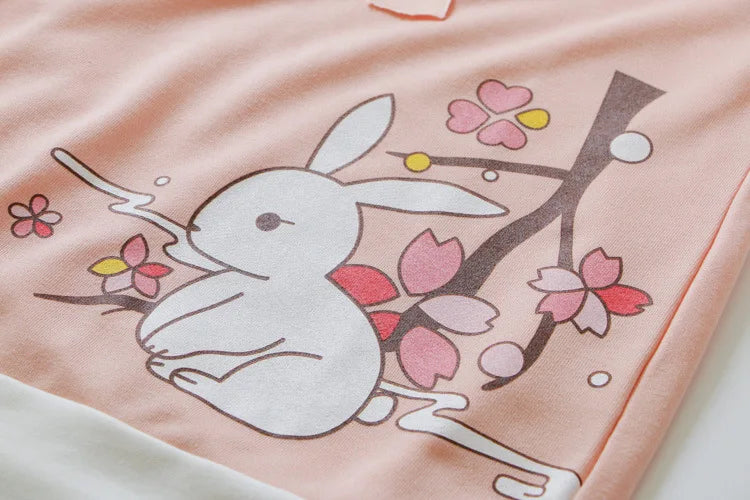 Kawaii Bunny Rabbit Cherry Blossom Hoodie - Pink / One Size - Women’s Clothing & Accessories - Shirts & Tops - 17 - 2024