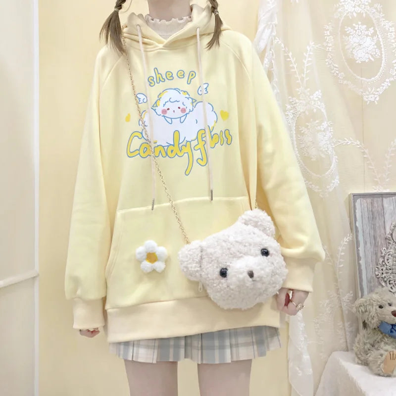 Kawaii Candy Floss Pastel Sheep Hoodie - Women’s Clothing & Accessories - Shirts & Tops - 3 - 2024