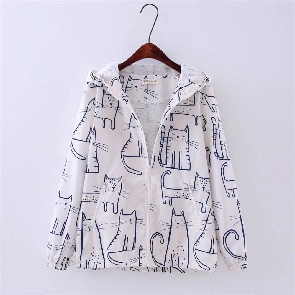 Kawaii Cat Printed Jacket - Women’s Clothing & Accessories - Clothing - 4 - 2024