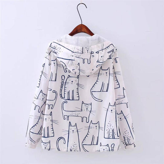 Kawaii Cat Printed Jacket - Women’s Clothing & Accessories - Clothing - 2 - 2024