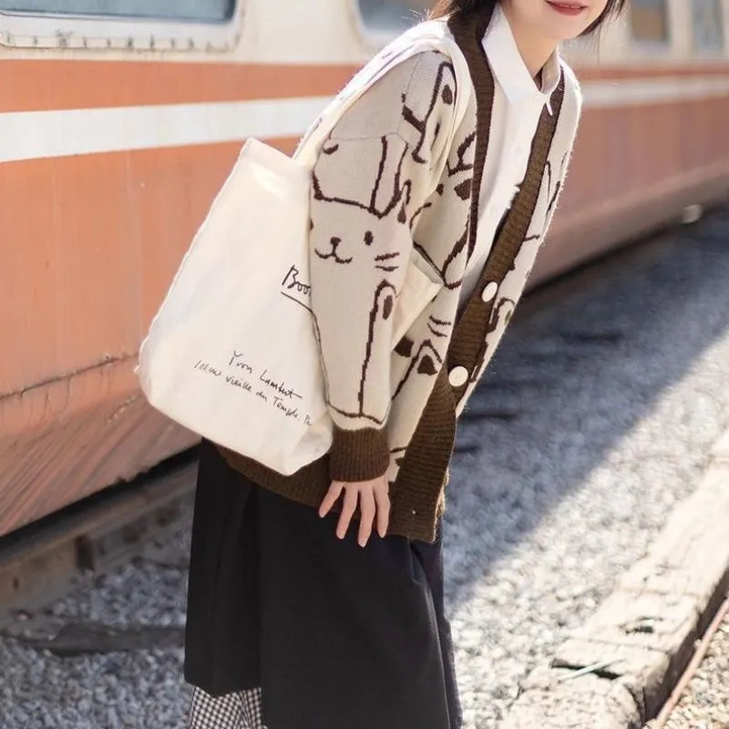 Kawaii Harajuku Neko Cat Style Cardigan - Brown / One Size - Women’s Clothing & Accessories - Shirts & Tops - 9 - 2024