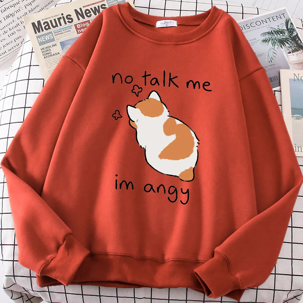 Kawaii ’Im Angy’ Cat Hoodie - Brick Red / S - Women’s Clothing & Accessories - Shirts & Tops - 19 - 2024